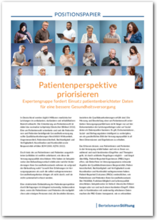 Cover Positionspapier: Patientenperspektive  priorisieren